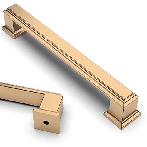 Manijas de aparador de bronce champán Asidrama de 5 pulgadas, sofisticación para tus muebles 2
