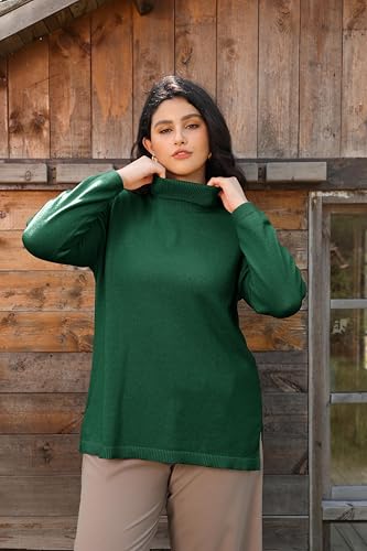 Image of TIYOMI Plus Size Sweater Tops for Women Turtleneck Warm Pullover XL-5XL