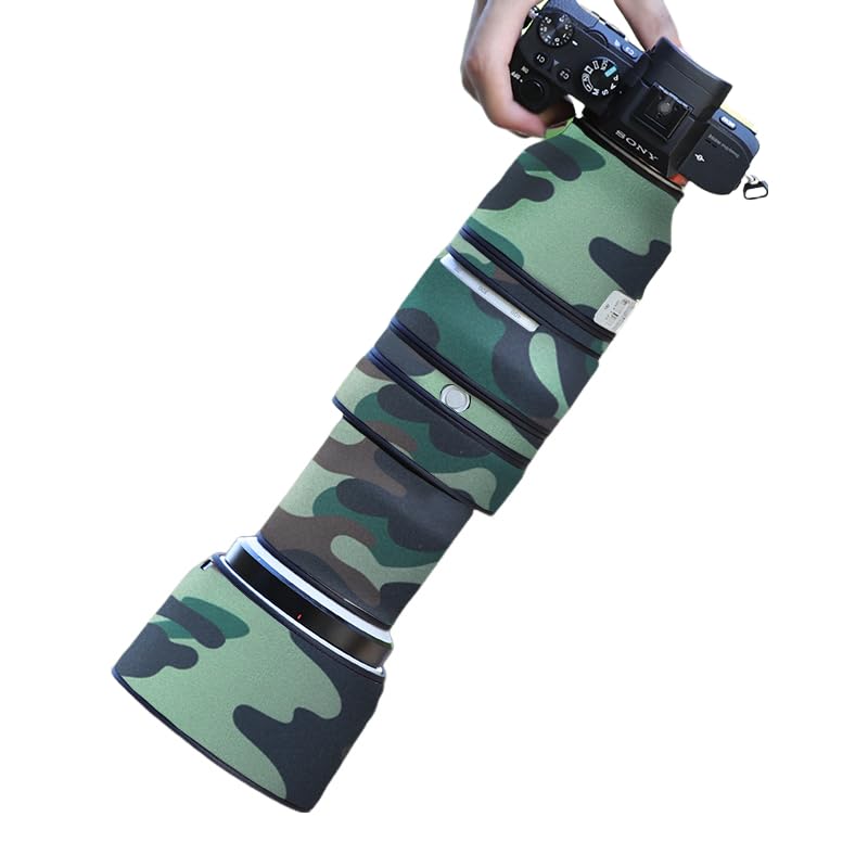 CHASING BIRDS Lens Camouflage Waterproof Coat for Sony FE 100-400mm F4.5-5.6 GM OSS Rainproof Lens Protective Cover Version IV (Military Green Camouflage, with 1.4X and 2.0X TC)