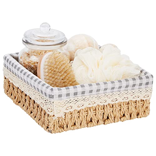 Set Of 3 Wicker Storage Baskets For Organizing Shelves With Removable Liners For Towels, Toiletries (3 Sizes) #TOP6