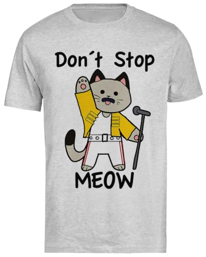 Pala Ajustable Stop Meow Camiseta Gris De Manga Corta para Hombre Unisex Black tee Baggy Oversized T-Shirt