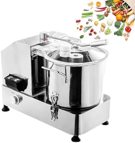 1800W Commercial Food Processor, 12L Stainless Steel Meat & Vegetable Chopper, Adjustable Speed Electric Grinder for Restaurants, Nuts & Grains Shredder