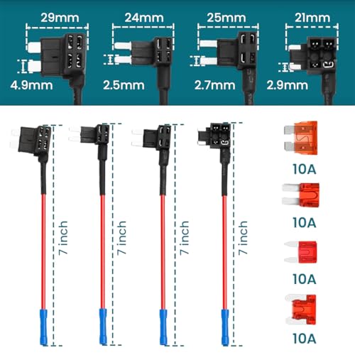 Image of STHIRA 12-Pack 12V Add-a-Circuit Car Fuse Set Kit with Dual-Slot Holder for Standard, Mini, Micro2, Low-Profile Blade Car Fuses Easy Installation & Versatile Use for Cars, SUVs, Motorcycles & More