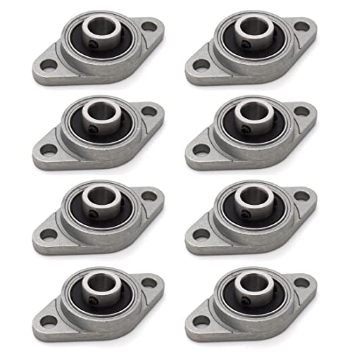 GIAK KFL08 Flanschlager 4er-Set – 8 Mm, Zinklegierung, Selbstausrichtend, Rhombisch, Für Druck- & Rotationsmaschinen