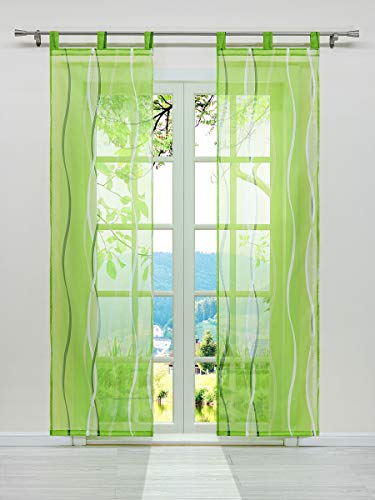 Cortinas traslúcidas con diseño de ondas ideales para decorar un dormitorio moderno y luminoso