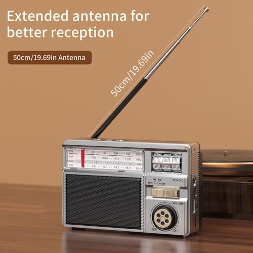Radio solar portátil vintage AM FM PUSOKEI miniatura 3