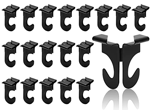 Kyuionty 20Pcs Heavy Duty Drop Ceiling Hooks, Zinc Alloy, Black, Holds Up to 15lbs Each, Ideal for Suspended Drop Ceiling Tiles, Office, Home, Indoor Decorations