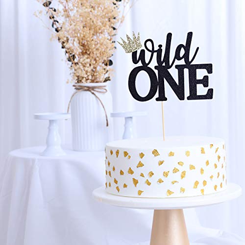 Wild One Party Decorations Supplies Kit - 47Pcs, Where The Wild Things,Wild One-Inspired Garland,Golden Aluminum Balloon 1,Latex Balloons,Banner,Crown Hat, Cake Topper #TOP2