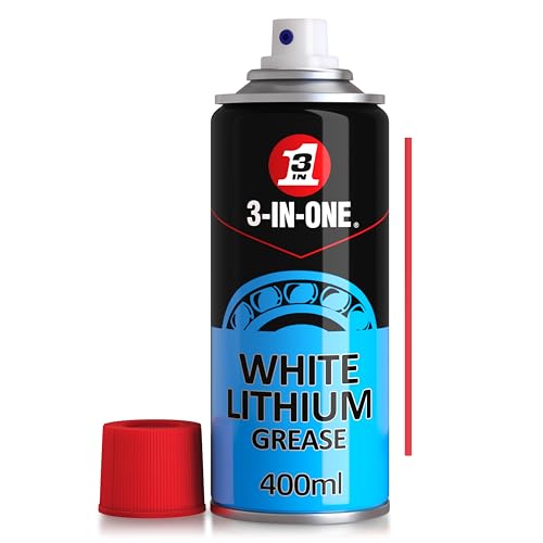 3-IN-ONE White Lithium Grease Spray 400ml Long Lasting Spray Grease Lubricant that Reduces Friction and Wear on Metal to Metal Parts Hinges and Bearings