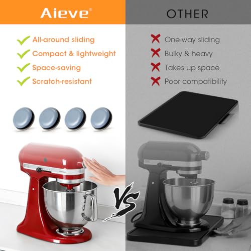 Aieve Appliance Sliders, 8 Pcs Small Appliance Slider for Countertop, Self Adhesive Caster Wheels Rollers, Coffee Bar Accessories Kitchen Gadgets Home Must Have for Mixer Coffee Maker Air Fryer