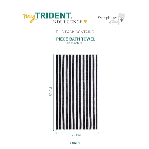 Image of MYTRIDENT Symphony of Threads Towel for Bath, 75 cm x 150 cm, 100% Cotton, 625 GSM, Super Soft, Absorbent, Quorra