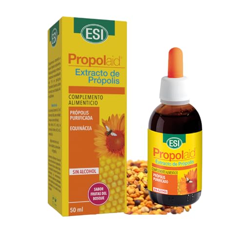 Propolaid Extracto de Propoleo Sin Alcohol 100% Natural, 50 ml - Ayuda las Defensas, Antiséptico, Antiinflamatorio y Regula el Sistema Inmunológico. Sabor Frambuesa y para Toda la Familia