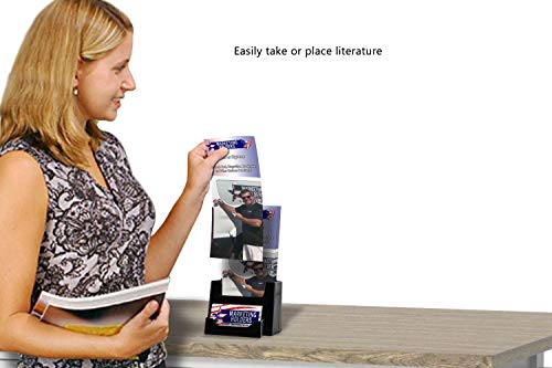 image for Rack Card Holder Holds 4”W Brochures Black Acrylic Single Pocket Cou