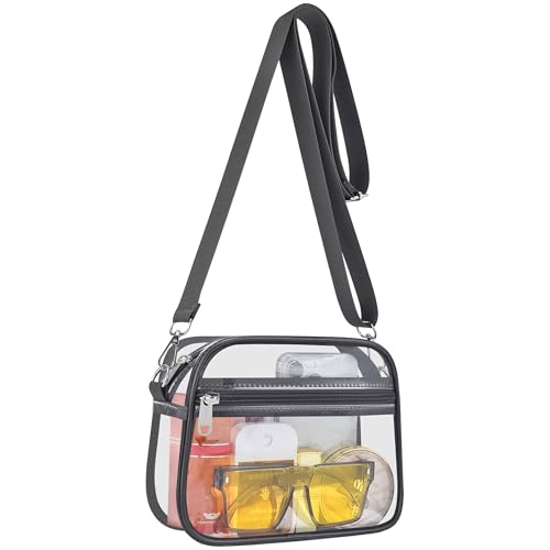 Oraben Clear Bag Stadium Approved Clear Purses Sports Fan Handbags Purses Stadium Events PVC Messenger Bag for Sports Work