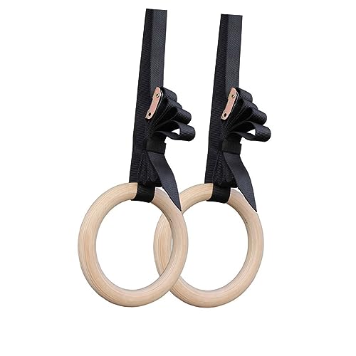 Anillas de gimnasia de madera para ejercicio y fitness