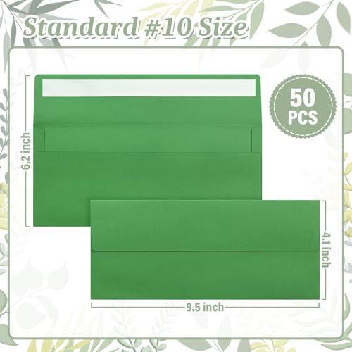 Image of 50 Pcs #10 Business Envelopes, Self Seal Standard Envelopes, Windowless Business Mailing Envelopes for Office, Checks, Letters, Invoices, Statements, Wedding, Size 4-1 /8 x 9-1 /2 inch