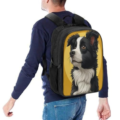 Mochila escolar resistente de Border Collie 3D para evitar roturas de libros 5