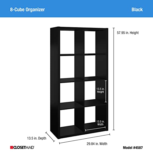 Image of ClosetMaid Decorative Open Back 8-Cube Storage Organizer, Black