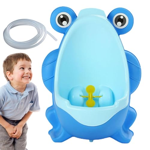 Urinario de entrenamiento para niños, Orinal de entrenamiento para ir al baño con diana divertida, Orinal de pie con forma de rana, bonito entrenador para orinal montado en la pared, entrenador para o