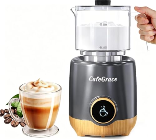 Image of 8 in 1 Milk Frother and Steamer, 20 oz Large Capacity, 550 Watts, Fast Froth Whip Creamy, Automatic Warm and Cold Foam Frother for Coffee, Latte, Macchiato, Cappuccino, Hot Chocolate