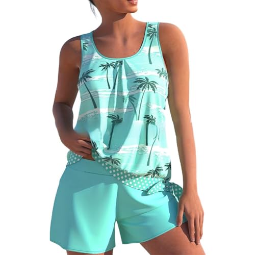 La mejor selección de Tankinis para Mujer los 10 mejores. 42 Streamzio Trajes de baño para Mujer, 2 Piezas de Talla Grande, Tankini, Tops y Pantalones Cortos con Estampado Tropical, Azul, S / M / L / XL / XXL