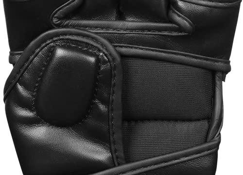 Fightx Mma Gloves For Men & Women Training Grip Wristwrap Gloves For Practice Boxing Fingerless Fighting Gloves Gloves For Adult Taekwondo Gloves Lightweight Karate Sparring Gloves (Black/White, S/M) #TOP3