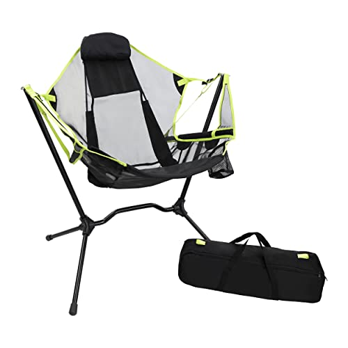 Neature Camp Swing Folding Chair Rocker - Black And Green Outdoor Camping Portable Hammock With 330Lb Weight Capacity #TOP8