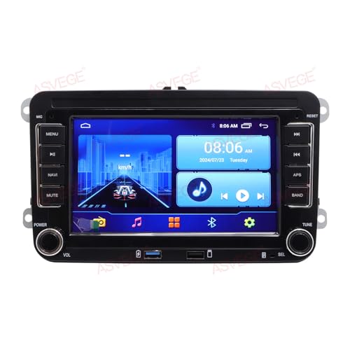 ASVEGE Autoradio para VW Golf,7" Android 13 2 DIN Car Stereo Touch Screen para VW Golf 5 MK5 MK6 Passat B6 Polo con Carplay inalámbrico Android Auto Bluetooth WiFi GPS Car Radio FM/RDS USB