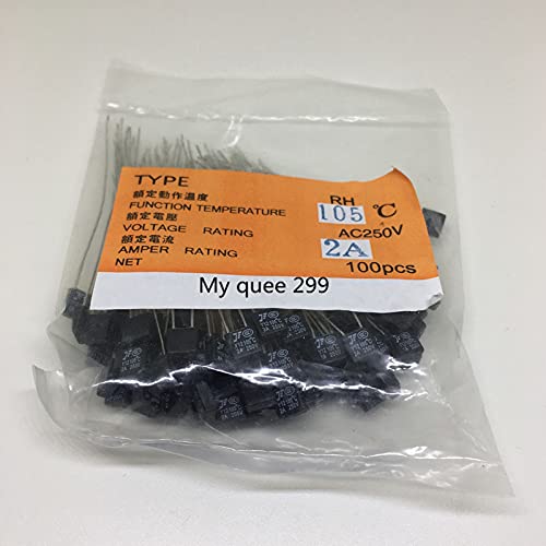 100 個新 RH 102 105 115 125 130 135 145 度温度ヒューズ 2A 250V