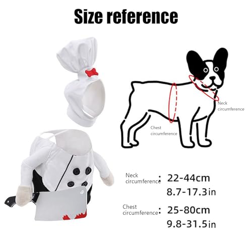 Costume de chef pour chiens d'Halloween avec chapeau ajustable pour chiot - 6