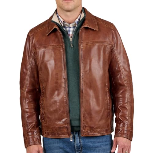 Polo Collar Premium Leather Jacket Men - Classic Style Everyday Wear Real Lambskin Mens Leather Jackets