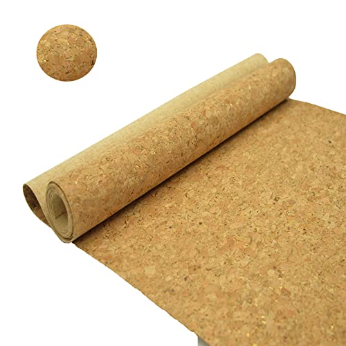 Image of SorenCut Cork Fabric by The Yard for Sewing: Natural Cork and Gold Embellished Craft Fabric Sheet,Glitter Fabric Roll 12.5 * 52 Inch for Earrings and Other HandCrafts DIY Projects