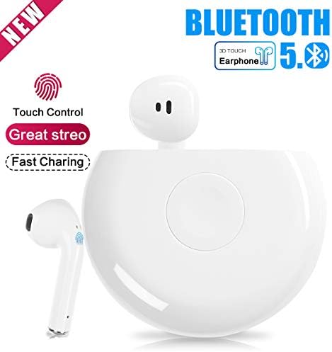 2020 True Wireless Earbuds, Retround Bluetooth 5.0 Headphone with Charging Case TWS in-Ear Headset, One-Step Pairing, Touch-Control Operation, Deep Bass HiFi, Built-in Mic for Smartphones/Tablets
