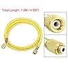 Bulevisiter Charging Hose 1.5M with 1/4 SAE Thread, 800 PSI Working Pressure, Rubber Hose for AC Refrigeration, Yellow #5