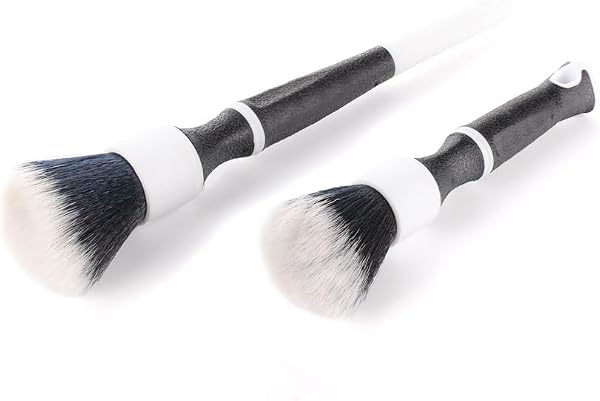 【国内正規品】Detail Factory (ディテ―ルファクトリー)トリグリップウルトラソフトディテ―リングブラシ ロング+ショート インテリア、エクステリア 快適なグリップ 傷のないクリーニング Octane Black Ice White×Black - 1