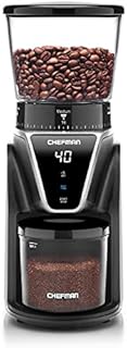 Chefman Conical Burr Coffee Grinder, Create The Boldest & Most Flavorful Grind With 31 Settings From Coarse To Extra Fine, One-Touch Digital Control & 9.7-oz Bean Capacity