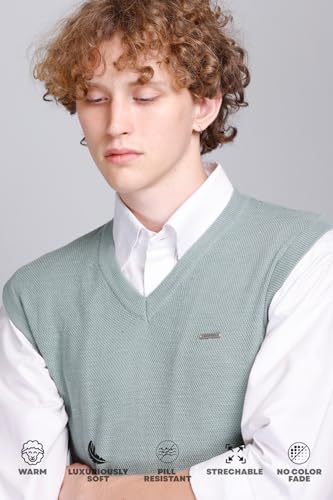 Image of V Neck Cotton Half Sweater for Man Winter Wear - Pullover Sweater for Men