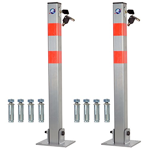Crystals - Crystals Heavy Duty Key Lockable Folding Parking Barrier Car Park Security Driveway Bollard Post Pole with 3 Keys (2)
