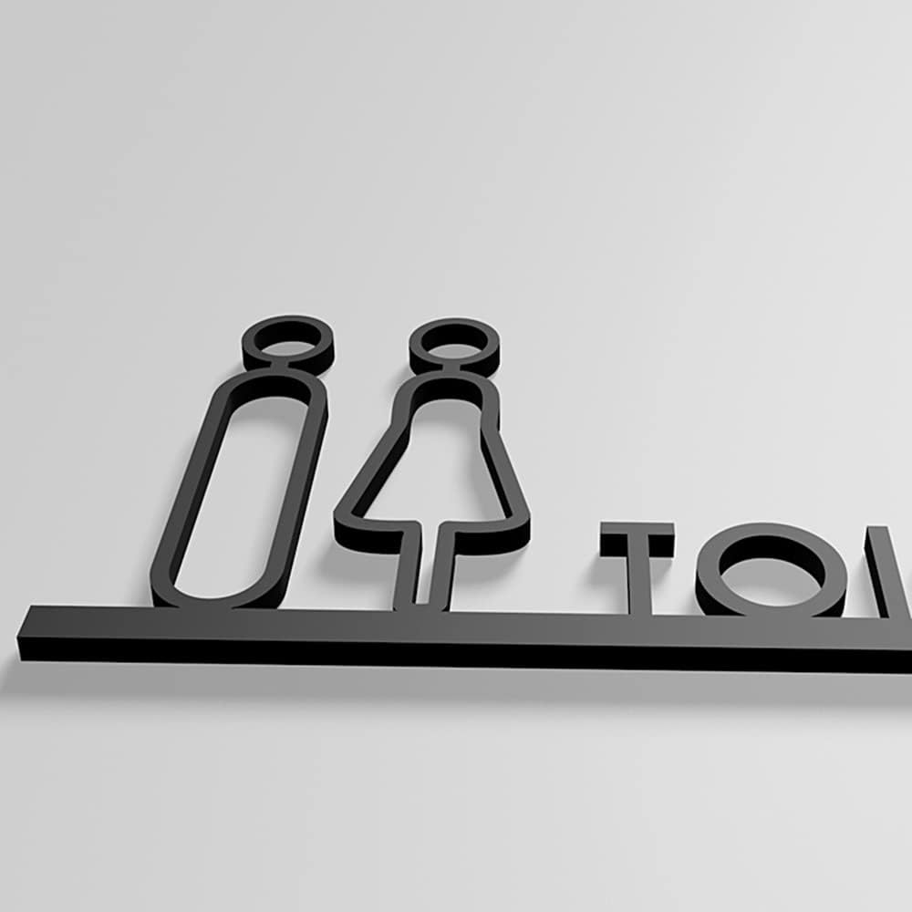 MOMOJIA Wayfinding Hallway Men and Women Toilet Arrow Signs - Right Arrow, 3D Stereo Acrylic Icon 22x10.5cm/30x14.6cm/35x17cm (Color : B2, Size : 35x17cm)