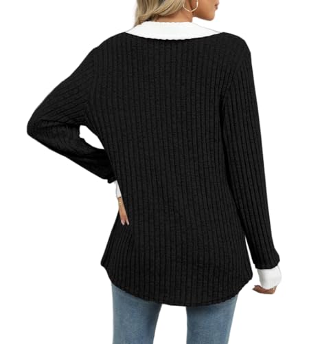 Image of Womens Long Sleeve Shirts Fashion Fall Tops Blouses Sweater Dressy Business Casual Outfits