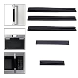 Heran 5 Pieces Refrigerator Door Handle Covers, Adjustable Non-Slip Appliance Handle Covers for Fridge, Microwave, Oven, Dishwasher, Easy to Clean & Install, Charcoal Black