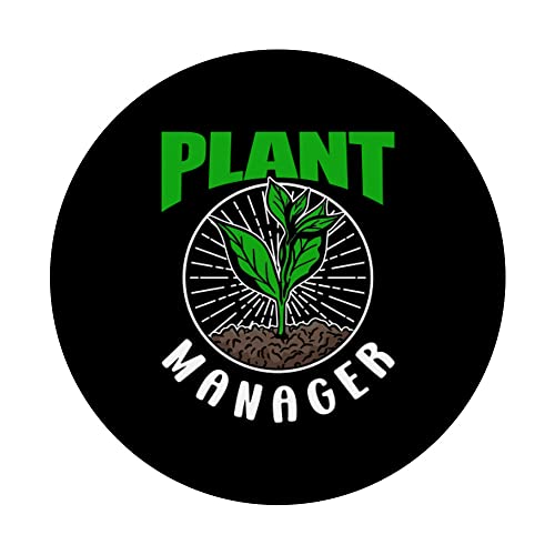 Plant Manager Garden Gardening Landscaping Gardener PopSockets Swappable PopGrip, Black - Image 3