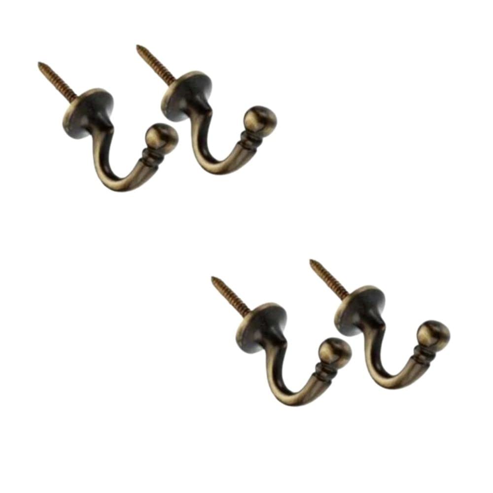 Sisi Uk Antique Brass Tie Backs Ball End Curtain Drape Tassel Screw In Hooks U Shaped Curtain Tie Hooks Curtain Tie Back Fixings For Curtains Clothes Coat Hanger Hook Pack Of 4.
