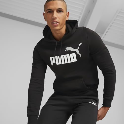 Image of Puma Cotton Men Ess Big Logo Hooded Neck Hoodie Fl (S) Mineral