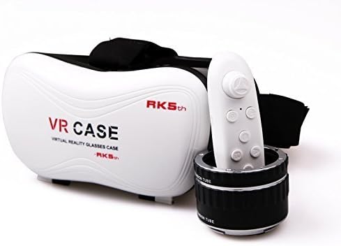 VR Headset 3D Glasses, RK5, Virtual Reality Video Movie Game Glasses + Gamepad Remote Controller Kotaku Storm Mirror for Smart Phones 3.3"-6.3" (RK5)