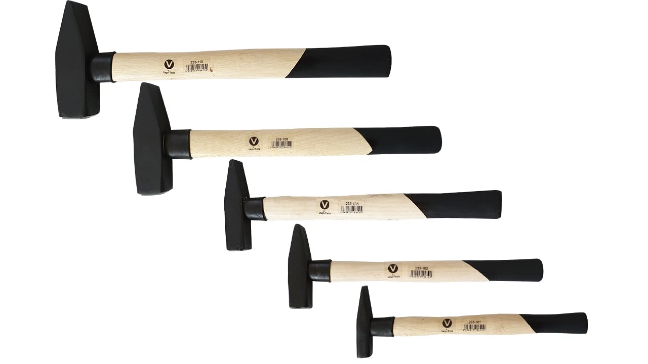 Lot de 5 marteaux de serrurier 100, 200, 300, 800, 1000 g