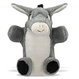 DolliBu Donkey Plush Hand Puppet - Super Soft Stuffed Animal Donkey Puppet Toy for Kids, Educational Cute Plush Puppets for Teaching, Games, and Shows