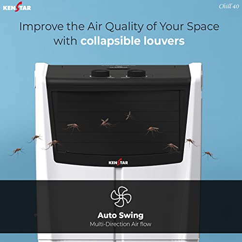 Image of Kenstar CHILL HC 40 Personal Air Cooler for Home - Inverter Compatible, Honeycomb Cooling Pads, Collapsible Louvers, (40L, 170 Watts)