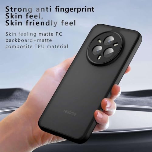 Image of Case Compatible with Realme 14 Pro Plus 5G, Anti-Scratch, dust Proof, Selected TPU Material and Four Corner Airbags Shock and Drop Resistance Cover for Realme 14 Pro Plus- (Black)