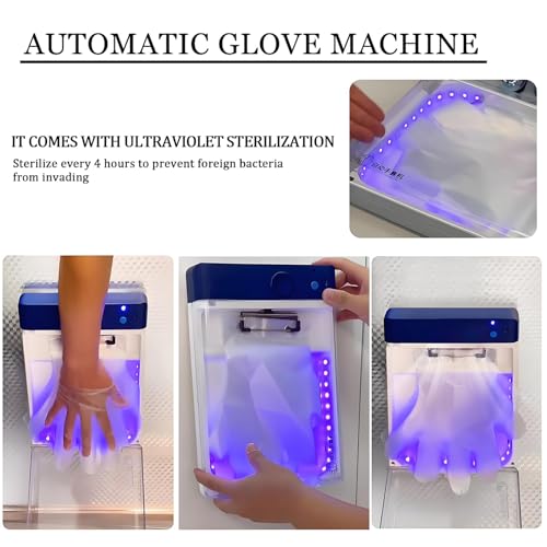 Máquina automática de guantes, máquina de guantes desechables con 100 guantes, coloca automáticamente los guantes 3 segundos, colgar, reemplazo conveniente, eficiente y rápido, para cocinas